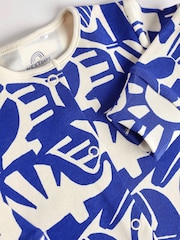 Cobalt Blue Dino Baby 100% Cotton Sleepsuits 3 Pack (0mths-3yrs) - Image 6 of 9