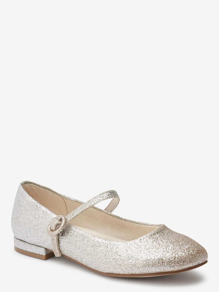 Silver/Gold Glitter Standard Fit (F) Mary Jane Occasion Shoes - Image 2 of 4