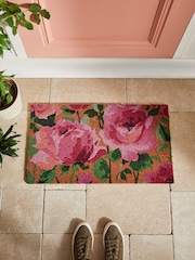 Pink Rose Print Doormat - Image 1 of 7