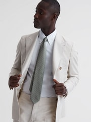 Reiss Soft Sage Liam Silk Polka Dot Tie - Image 2 of 5