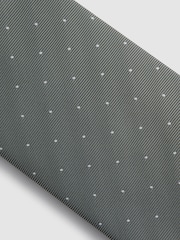 Reiss Soft Sage Liam Silk Polka Dot Tie - Image 5 of 5