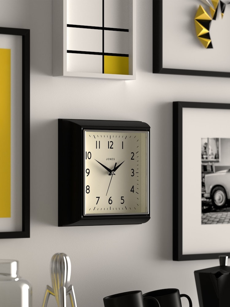 Jones Clocks Black A Retro Square Wall Clock - Image 4 of 4