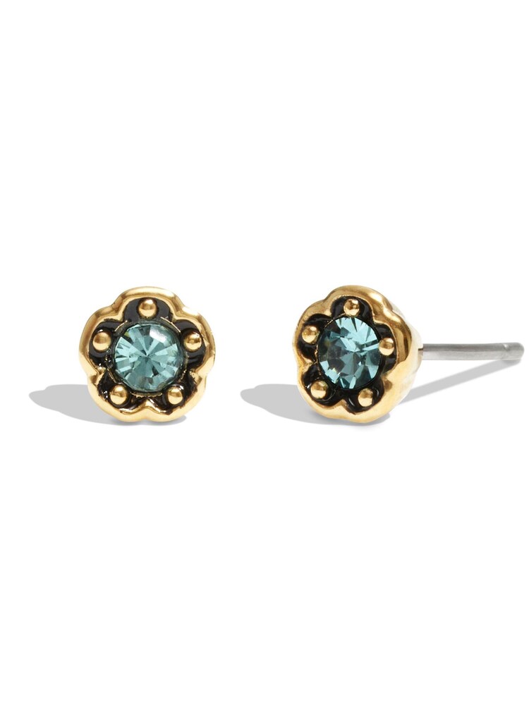 COACH Gold Tone Signature Gem Stud Earrings - Image 1 of 2