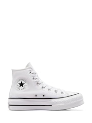 Converse White Pale Platform Lift High Top Trainers - Image 2 of 11