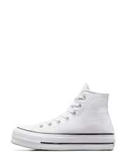 Converse White Pale Platform Lift High Top Trainers - Image 3 of 11