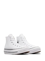 Converse White Pale Platform Lift High Top Trainers - Image 4 of 11