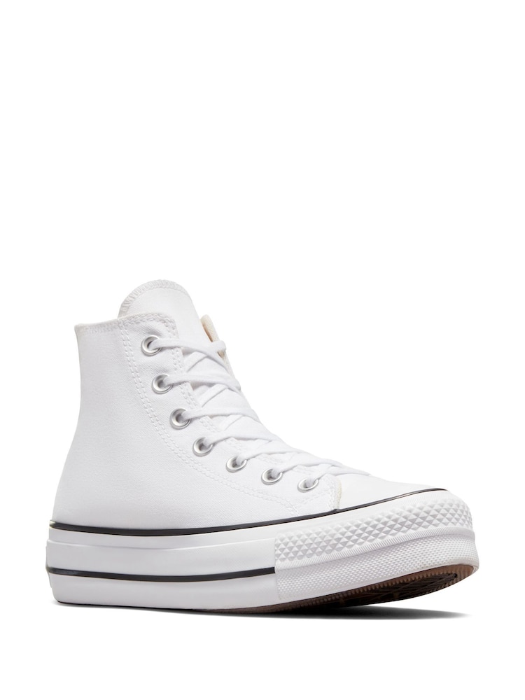 Converse White Pale Platform Lift High Top Trainers - Image 5 of 11