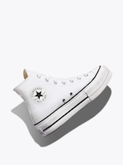 Converse White Pale Platform Lift High Top Trainers - Image 6 of 11