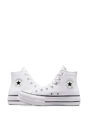 Converse White Pale Platform Lift High Top Trainers - Image 8 of 11
