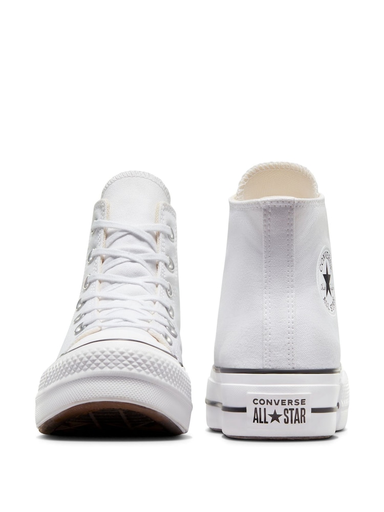 Converse White Pale Platform Lift High Top Trainers - Image 9 of 11