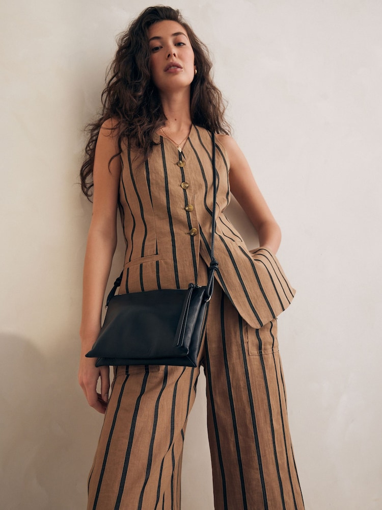 Black Leather Cross-Body Bag - Image 1 of 10