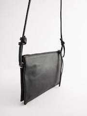 Black Leather Cross-Body Bag - Image 8 of 10