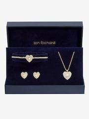 Jon Richard Gold Tone Crystal Heart Trio Necklace Set - Gift Box - Image 1 of 2