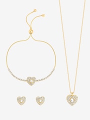 Jon Richard Gold Tone Crystal Heart Trio Necklace Set - Gift Box - Image 2 of 2