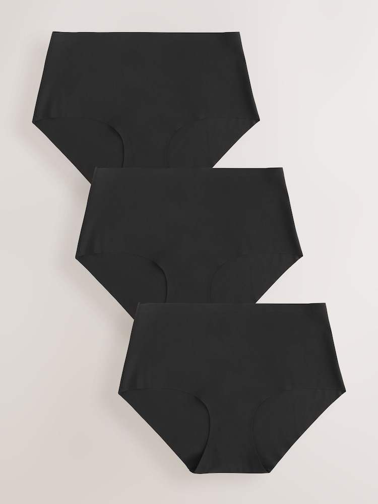 Black Midi No VPL Comfort Knickers 3 Pack - Image 1 of 4