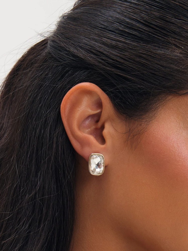 Jon Richard Gold Plated And Crystal Clip Earrings - Image 1 of 3 Jon Richard Gold Plated And Crystal Clip Earrings - Image 1 of 3
