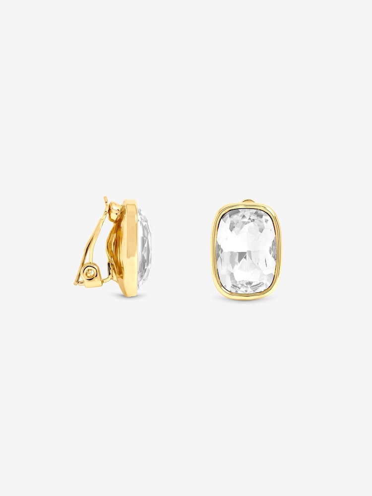 Jon Richard Gold Plated And Crystal Clip Earrings - Image 3 of 3 Jon Richard Gold Plated And Crystal Clip Earrings - Image 3 of 3