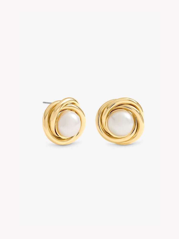 Jon Richard Gold Tone Pearl Statement Earrings - Image 3 of 3 Jon Richard Gold Tone Pearl Statement Earrings - Image 3 of 3