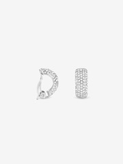 Jon Richard Gold Tone Rhodium Plated Crystal Hoop Clip Earrings - Image 3 of 3