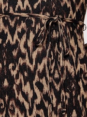 Apricot Brown & Black Cosy Tapestry Side Split Dress - Image 4 of 4