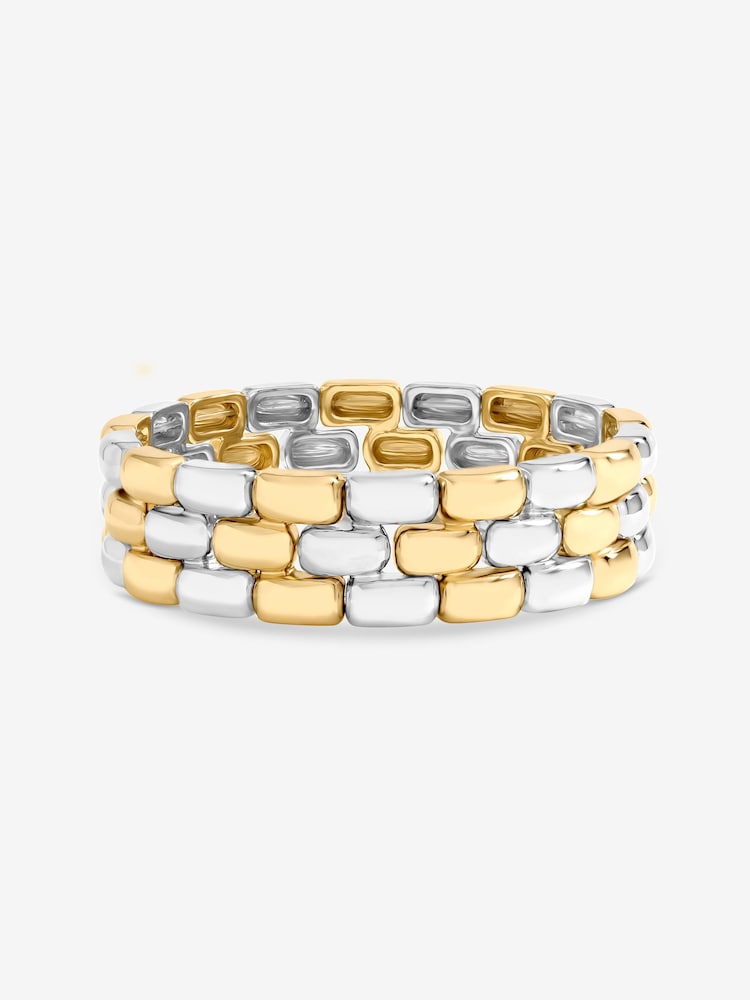 Jon Richard Metallic Two Tone Stretch Bracelet - Image 1 of 1 Jon Richard Metallic Two Tone Stretch Bracelet - Image 1 of 1