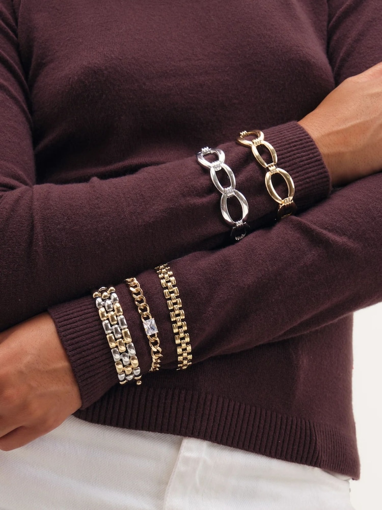 Jon Richard Metallic Two Tone Stretch Bracelet - Image 2 of 2