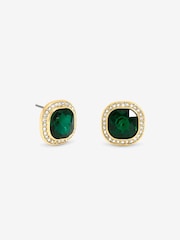 Jon Richard Gold Tone Emerald Stud Earrings - Image 1 of 1