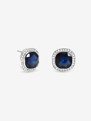 Jon Richard Metallic Rhodium Plated Sapphire Stud Earrings - Image 3 of 3