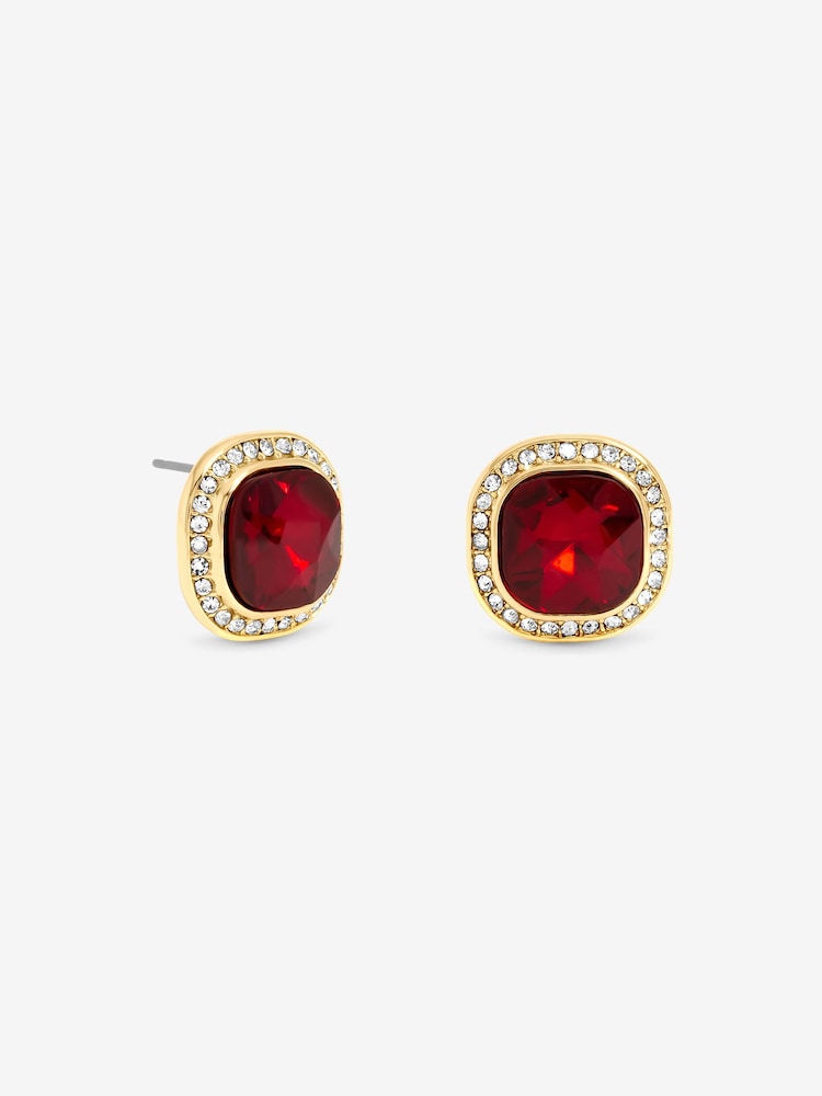 Jon Richard Gold Tone Red Stud Earrings - Image 1 of 1 Jon Richard Gold Tone Red Stud Earrings - Image 1 of 1