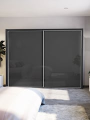 Wiemann Graphite Peyton Glass Sliding 2.6m Sliding Semi Fitted Wardrobe - Image 1 of 6