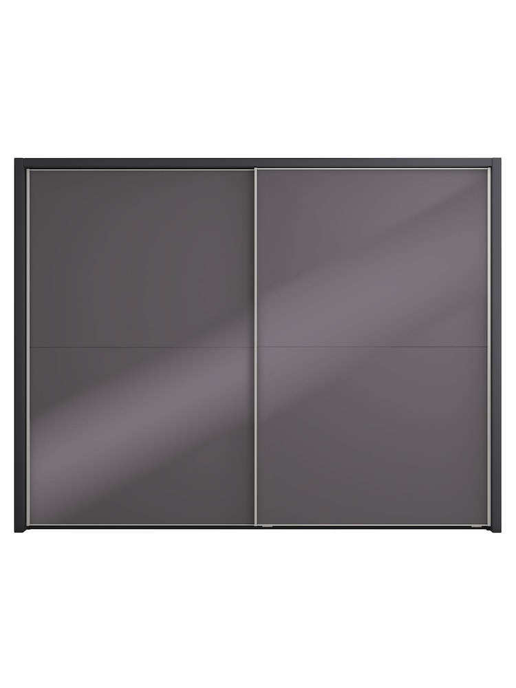 Wiemann Graphite Peyton Glass Sliding 2.6m Sliding Semi Fitted Wardrobe - Image 2 of 6