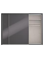 Wiemann Graphite Peyton Glass Sliding 2.6m Sliding Semi Fitted Wardrobe - Image 5 of 6