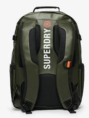 Superdry Olive Green 100% Cotton Tarp Utility Backpack - Image 3 of 6