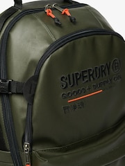 Superdry Olive Green 100% Cotton Tarp Utility Backpack - Image 5 of 6