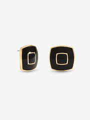 Jon Richard Gold Tone Enamel Square Earrings - Image 1 of 1
