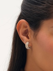 Jon Richard Gold Tone Crystal Hoop Clip Earrings - Image 2 of 3