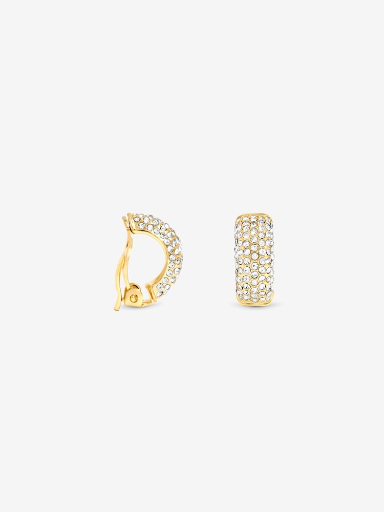 Jon Richard Gold Tone Crystal Hoop Clip Earrings - Image 3 of 3 Jon Richard Gold Tone Crystal Hoop Clip Earrings - Image 3 of 3