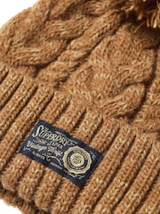 Superdry Island Toffee Twist Chunky Cable 100% Cotton Winter Beanie - Image 2 of 2