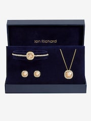 Jon Richard Gold Tone Crystal Champagne Trio Necklace Set - Gift Box - Image 1 of 2