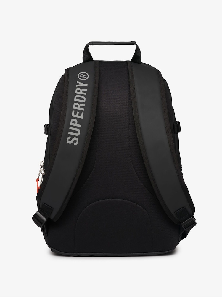 Superdry Black 100% Cotton Tarp Emb Rucksack - Image 3 of 6