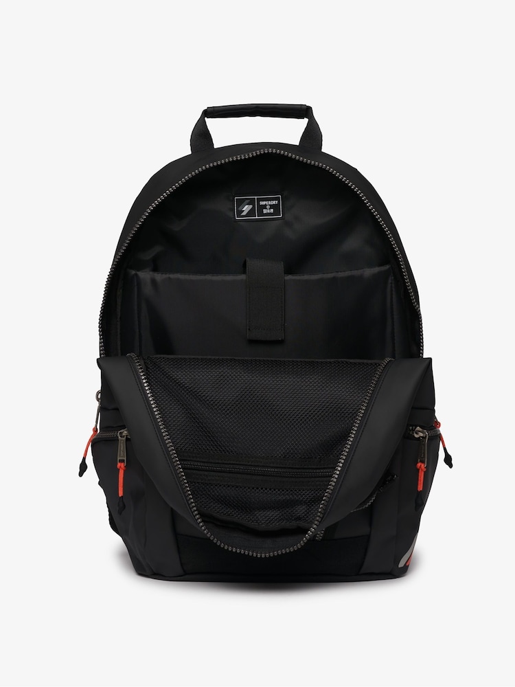 Superdry Black 100% Cotton Tarp Emb Rucksack - Image 4 of 6