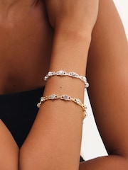 Jon Richard Silver Tone Crystal Link Bracelet - Image 2 of 2
