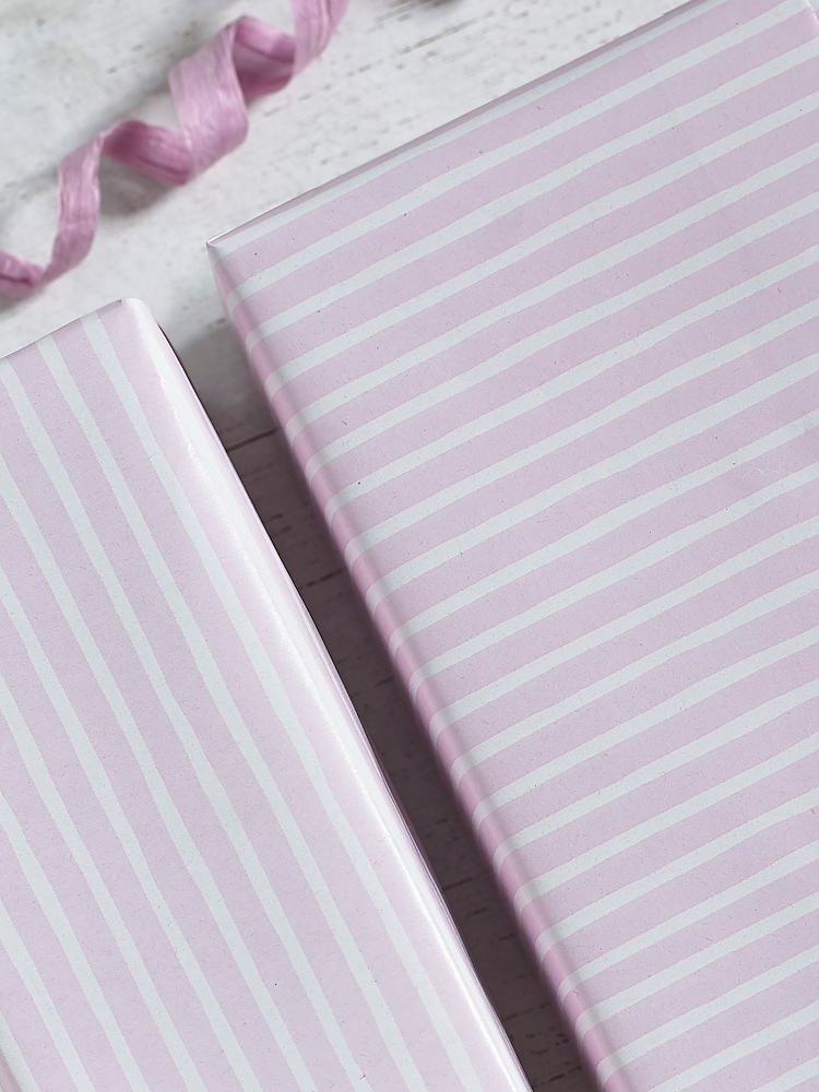 Pink Striped 10 Metre Wrapping Paper - Image 2 of 3