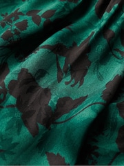 Superdry Sketch Floral Teal Maxi Cowl Neck Jacquard Dress - Image 4 of 4