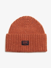 Superdry Orange 100% Cotton Workwear Nep Knitted Beanie - Image 1 of 2