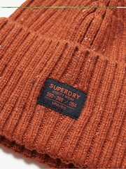 Superdry Orange 100% Cotton Workwear Nep Knitted Beanie - Image 2 of 2