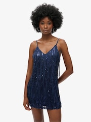 Superdry Fringe V-Neck Cami Mini Dress - Image 1 of 6