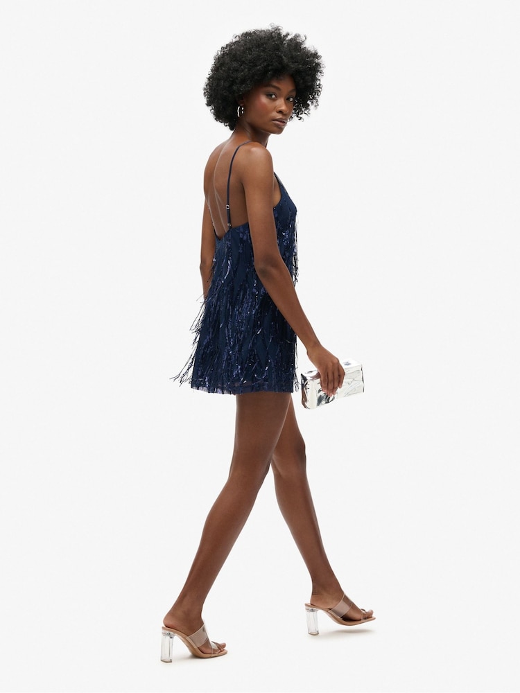 Superdry Fringe V-Neck Cami Mini Dress - Image 2 of 6