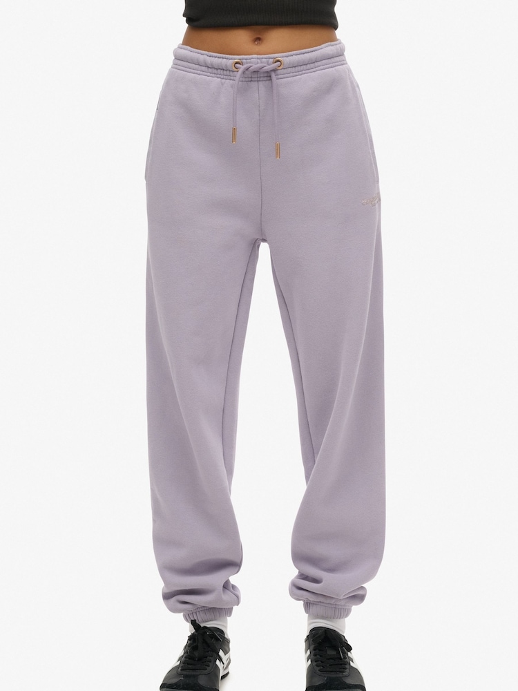 Superdry Brassica Lilac Essential Logo Cuff Joggers - Image 2 of 6