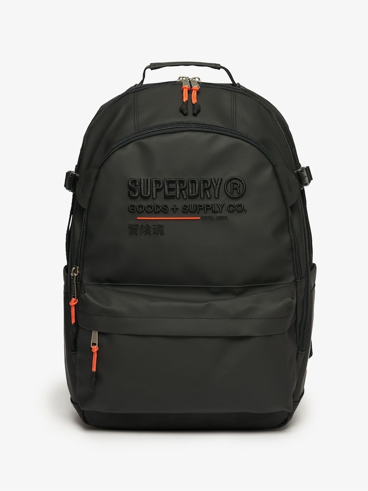 Superdry Black 100% Cotton Tarp Utility Backpack - Image 3 of 8